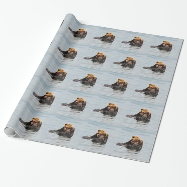 Alaskan Sea Otter Wrapping Paper (Unrolled)