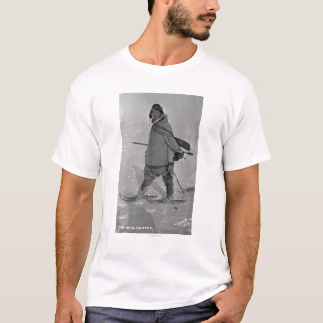 Alaskan Seal Hunter with Snowshoes Photograph T-Shirt (Front)