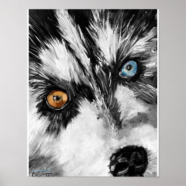 Alaskan Sled Dog "Lets Run" Print (Front)