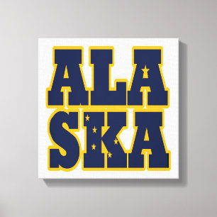 Alaskan State flag text Canvas Print