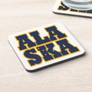 Alaskan State flag text Coaster