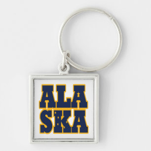 Alaskan State flag text Key Ring
