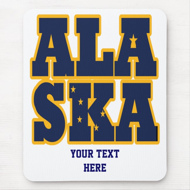 Alaskan State flag text Mouse Mat (Front)
