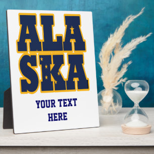 Alaskan State flag text Plaque