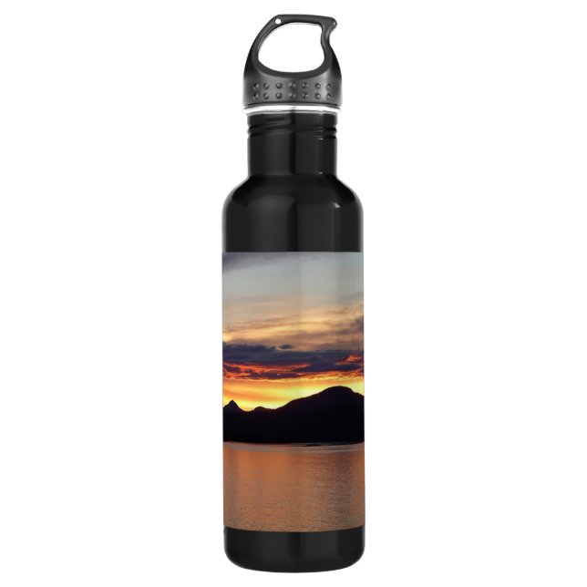 Alaskan Sunset I Beautiful Alaska Photography 710 Ml Water Bottle (Front)