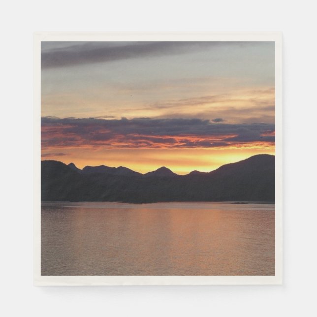Alaskan Sunset I Beautiful Alaska Photography Napkin (Front)