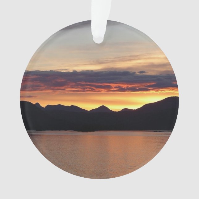 Alaskan Sunset I Beautiful Alaska Photography Ornament (Front)