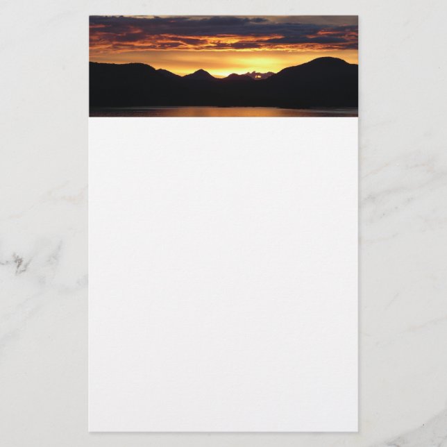 Alaskan Sunset I Beautiful Alaska Photography Stationery (Front)