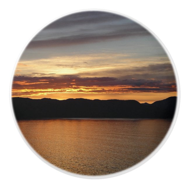 Alaskan Sunset II Beautiful Alaska Photography Ceramic Knob (Front)