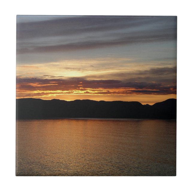Alaskan Sunset II Beautiful Alaska Photography Tile (Front)