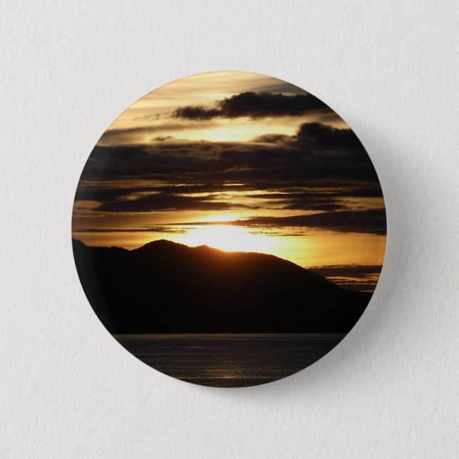 Alaskan Sunset III Beautiful Alaska Photography 6 Cm Round Badge (Front)