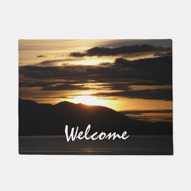 Alaskan Sunset III Beautiful Alaska Photography Doormat (Front)