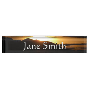 Alaskan Sunset III Beautiful Alaska Photography Nameplate