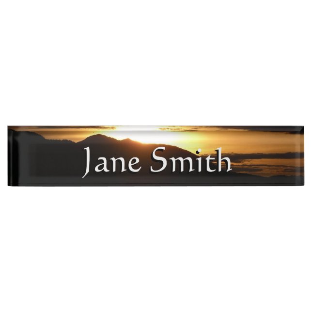 Alaskan Sunset III Beautiful Alaska Photography Nameplate (Front)