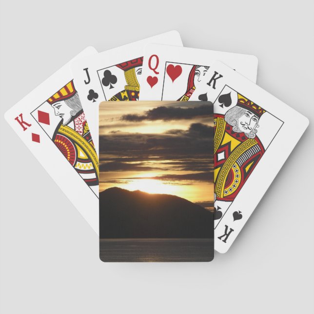 Alaskan Sunset III Beautiful Alaska Photography Playing Cards (Back)