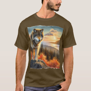 Alaskan Timber Wolf Fall Season Mens T-Shirt