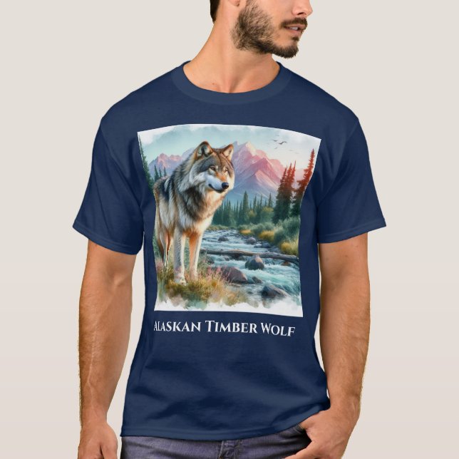 Alaskan Timber Wolf Nature Wildlife T-Shirt (Front)