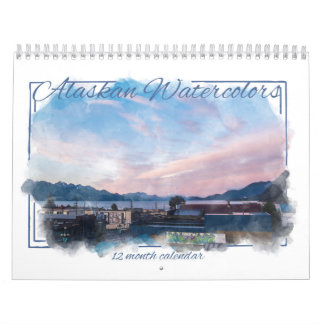Alaskan Watercolor 12 Month Calendar