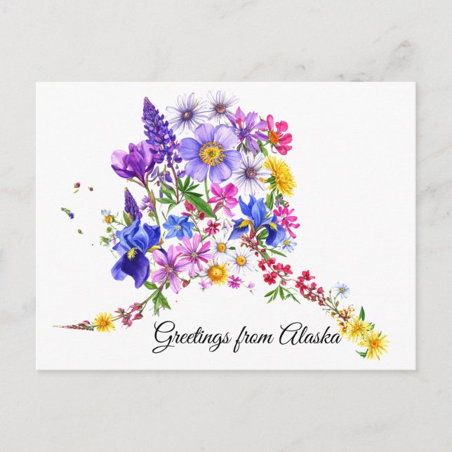 Alaskan Wildflowers Greeting Card (Front)