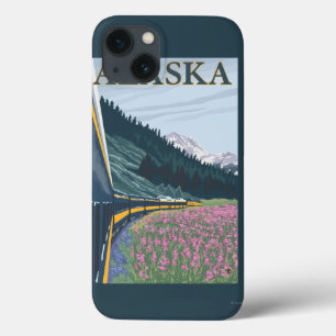 AlaskaRailroad and Fireweed Vintage Travel iPhone 13 Case