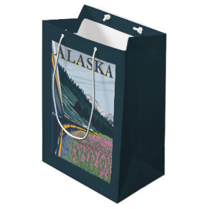 AlaskaRailroad and Fireweed Vintage Travel Medium Gift Bag