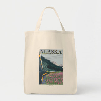 AlaskaRailroad and Fireweed Vintage Travel Tote Bag