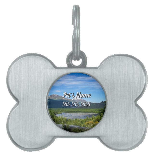 Alaska's Exit Glacier Valley Pet Name Tag (Front)