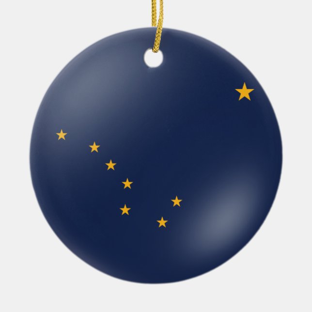 Alaska's Flag Ceramic Tree Decoration (Front)