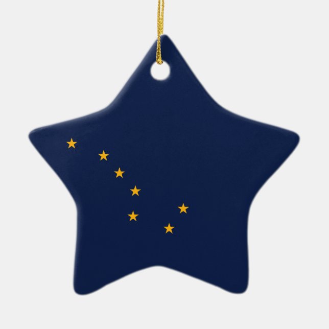 Alaska's Flag Ceramic Tree Decoration (Front)
