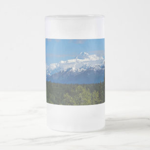 Alaska's Mt. McKinley Frosted Glass Beer Mug