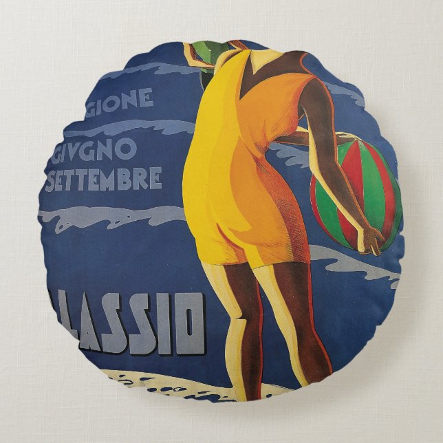Alassio, Italy Round Cushion (Front)