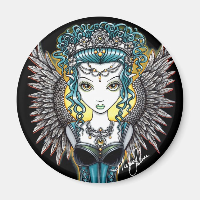 "Alaura" Gothic Guardian Angel Magnet (Front)