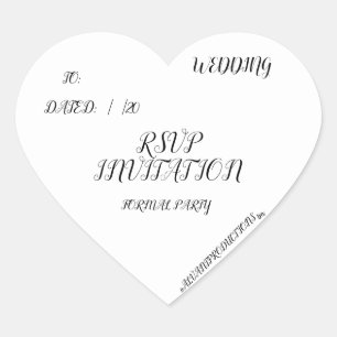 #ALAVANT Productions Wedding Announcement RSVP Heart Sticker