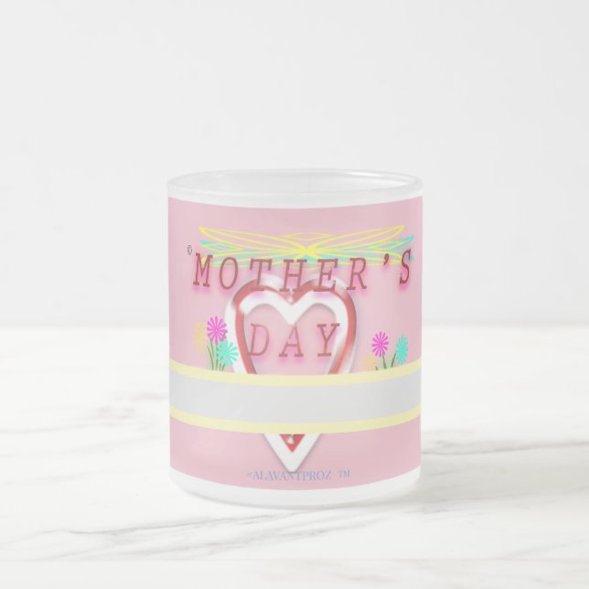 ALAVANTPROZ Mother's Day Frosted Glass Mug (Center)
