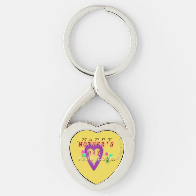 #ALAVANTPROZ #Purple-heart #Mother's Day Key Chain (Front)