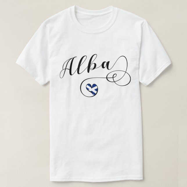 Alba Flag Heart, Scotland, Scots Gaelic T-Shirt (Design Front)