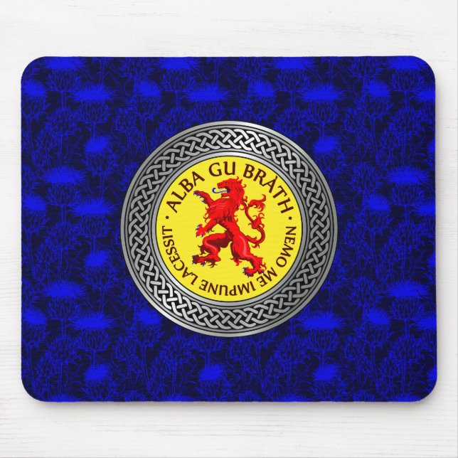 Alba Gu Brath Lion Rampant Knot Mouse Mat (Front)