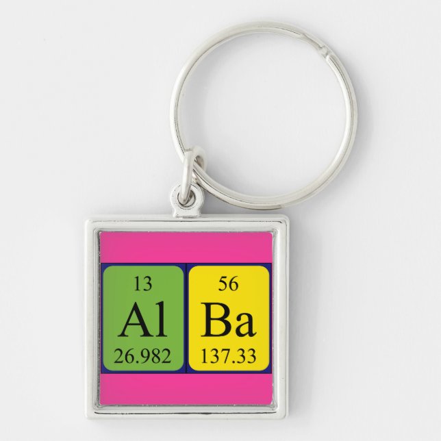 Alba periodic table name keyring (Front)