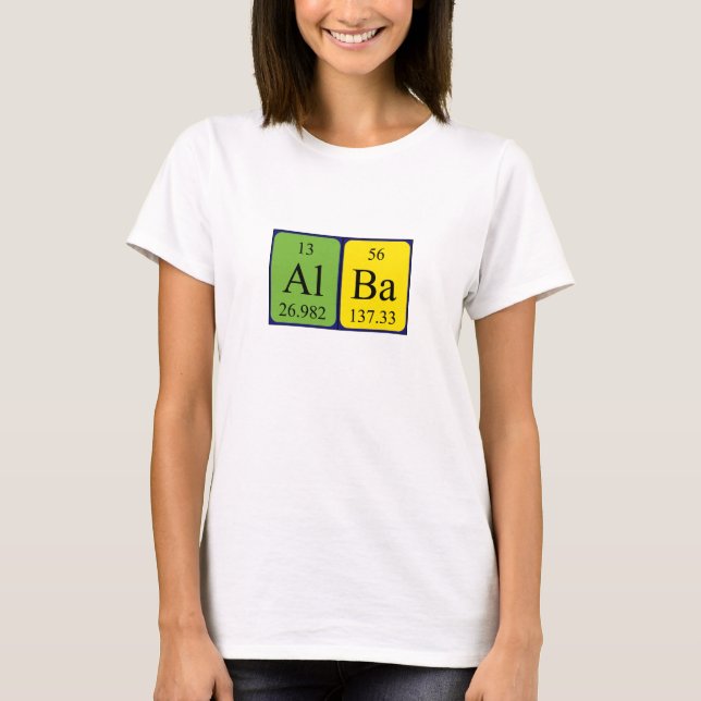 Alba periodic table name shirt (Front)