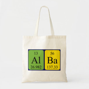 Alba periodic table name tote bag