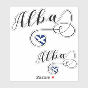 Alba, Scotland Flag In Heart, Gaelic
