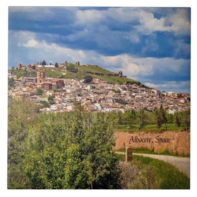Albacete, Spain cityscape photograph, Tile (Front)
