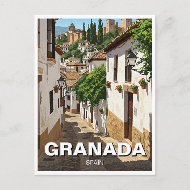 Albaicin Granada Spain Travel Postcard (Front)