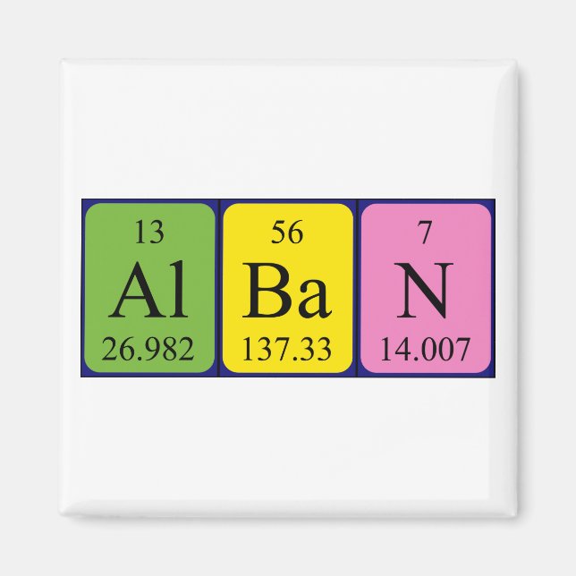 Alban periodic table name magnet (Front)