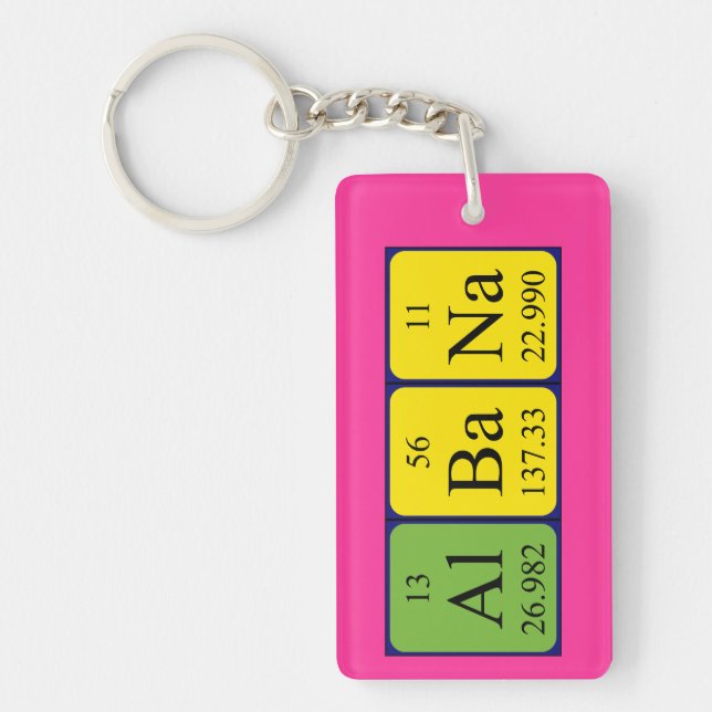 Albana periodic table name keyring (Front)
