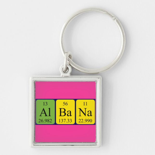 Albana periodic table name keyring (Front)
