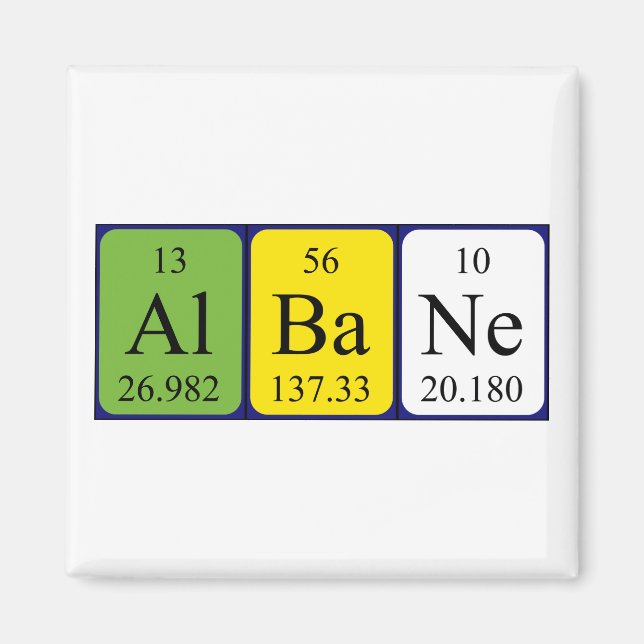 Albane periodic table name magnet (Front)