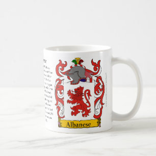 Albanese, the Origin, the Meaning and the Crest Coffee Mug