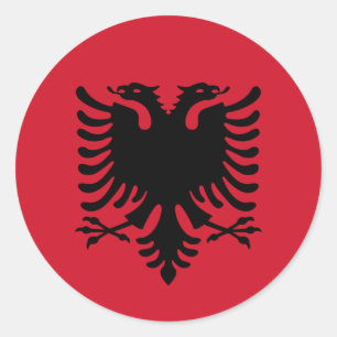 Albania/Albani/Albanian Flag Classic Round Sticker