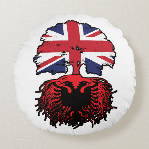 Albania Albanian British UK United Kingdom Britain Round Cushion